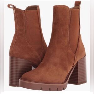 New Sam Edelman Brown Suede Platform Chelsea Booties SIZE 9